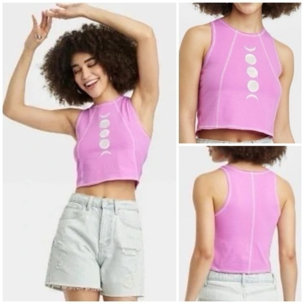 Mighty Fine Celestial Moon Graphic Tank Top Size Medium NWT